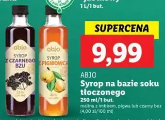Lidl ABJO Syrop na bazie soku tłoczonego 250 ml oferta