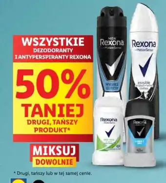 Lidl WSZYSTKIE DEZODORANTY I ANTYPERSPIRANTY REXONA oferta