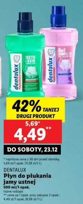 Lidl DENTALUX Płyn do płukania jamy ustnej 500 ml oferta