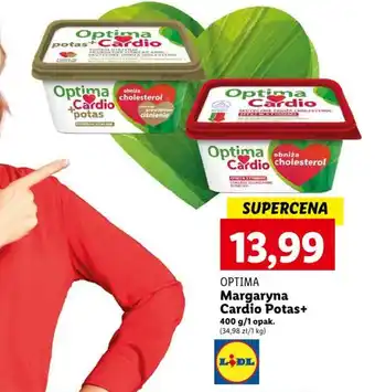 Lidl OPTIMA Margaryna Cardio Potas+ 400 g oferta