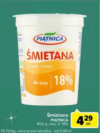 Carrefour Express Śmietana PIĄTNICA 400 g oferta