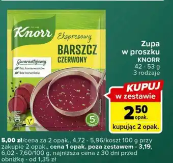 Carrefour Express Zupa w proszku KNORR 42 - 53 g oferta