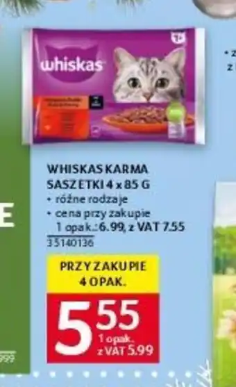 Selgros WHISKAS KARMA SASZETKI 4 x 85 G oferta