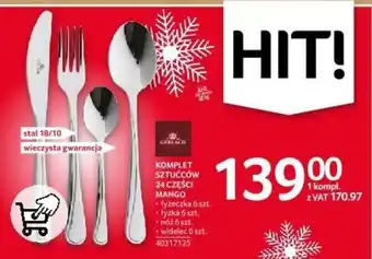 Selgros KOMPLET SZTUĆCÓW 24 CZĘŚCI MANGO oferta
