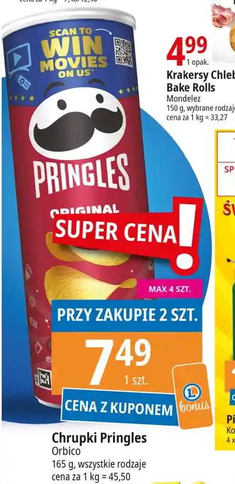 E.Leclerc Chrupki Pringles Orbico 165g oferta