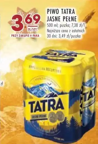 Stokrotka PIWO TATRA JASNE PEŁNE 500ml oferta