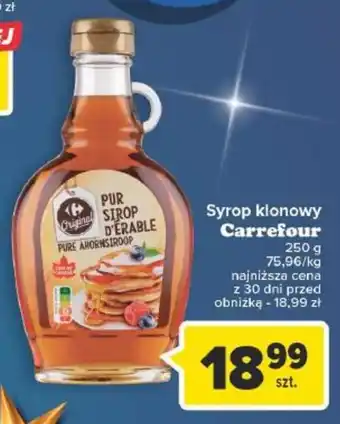 Carrefour Syrop klonowy Carrefour 250 g oferta
