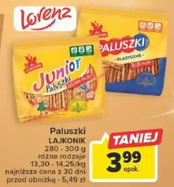 Carrefour Paluszki LAJKONIK 280-300 g oferta