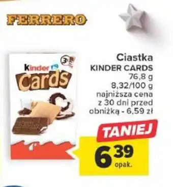 Carrefour Ciastka KINDER CARDS 76,8 g oferta