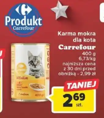 Carrefour Karma mokra dla kota Carrefour 400 g oferta
