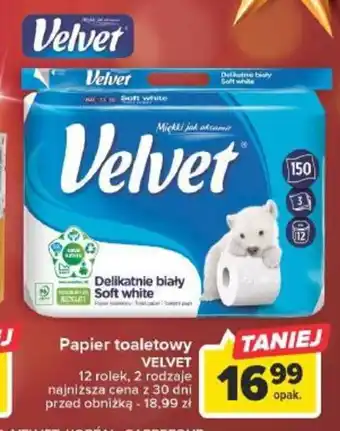Carrefour Papier toaletowy VELVET 12 rolek oferta