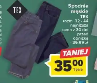 Carrefour Spodnie męskie TEX oferta