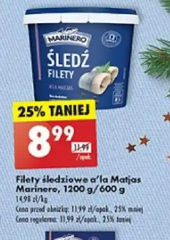 Biedronka Filety śledziowe a'la Matjas Marinero, 1200 g/600 g oferta