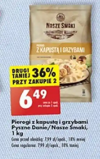 Biedronka Pierogi z kapustą i grzybami Pyszne Danie/Nasze Smaki, 1 kg oferta