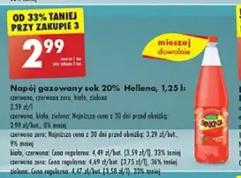 Biedronka Napój gazowany sok 20% Hellena 1,25l oferta