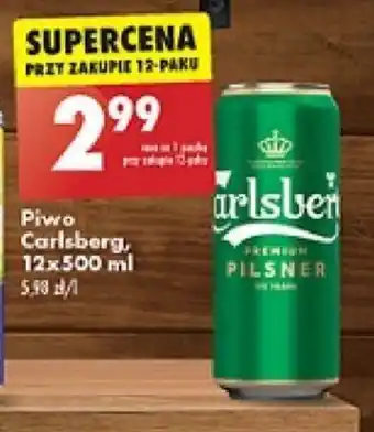Biedronka Piwo Carlsberg, 12x500 ml oferta