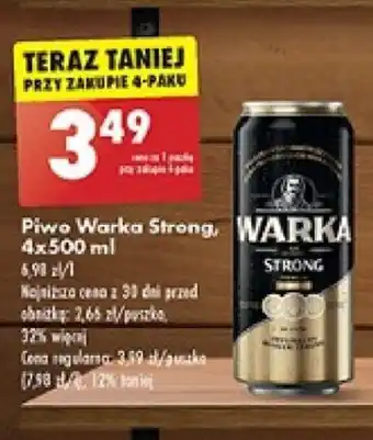 Biedronka Piwo Warka Strong 4x500 ml oferta