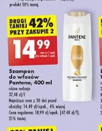 Biedronka Szampon do włosów Pantene, 400 ml oferta