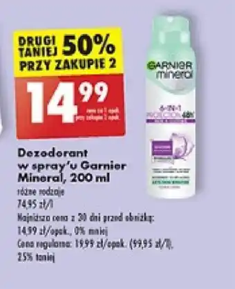 Biedronka Dezodorant w spray'u Garnier Mineral, 200 ml oferta
