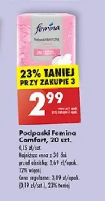 Biedronka Podpaski Famina Comfort 20 szt. oferta