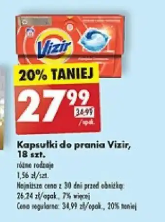 Biedronka Kapsułki do prania Vizir, 18 szt. oferta