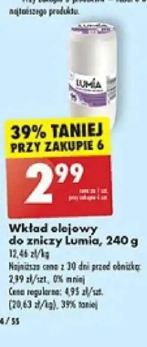 Biedronka Wkład olejowy do zniczy Lumia 240g oferta