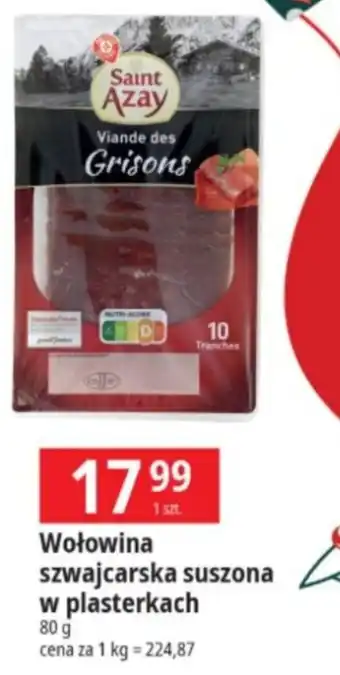 E.Leclerc Wołowina szwajcarska suszona w plasterkach 80 g oferta