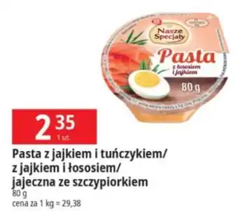 E.Leclerc Pasta z jajkiem i tuńczykiem/ z jajkiem i łososiem/ jajeczna ze szczypiorkiem 80 g oferta