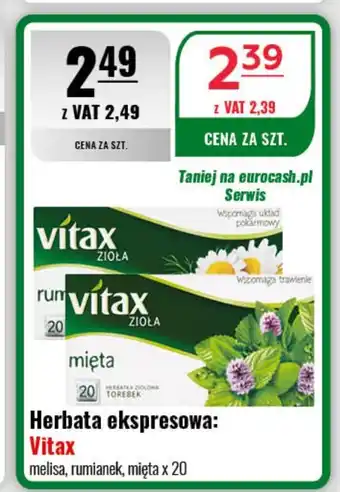 Eurocash Herbata ekspresowa: Vitax oferta