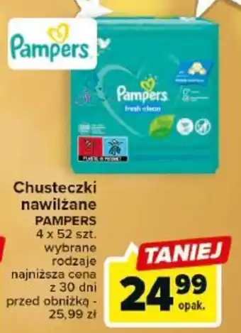 Carrefour Market Chusteczki nawilżane PAMPERS 4 x 52 szt. oferta