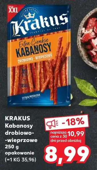 Kaufland KRAKUS Kabanosy drobiowo-wieprzowe 250 g oferta