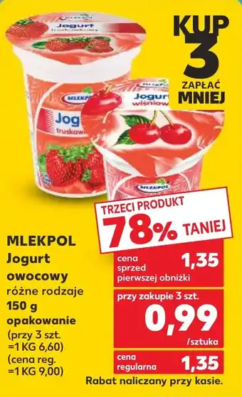 Kaufland MLEKPOL Jogurt owocowy 150 g oferta