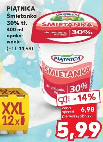 Kaufland PIĄTNICA Śmietanka 30% tł. 400 ml oferta