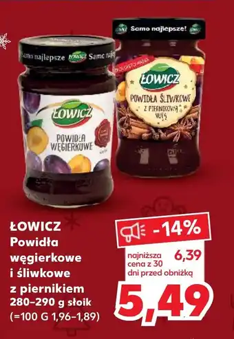 Kaufland ŁOWICZ Powidła węgierkowe i śliwkowe z piernikiem 280-290 g oferta