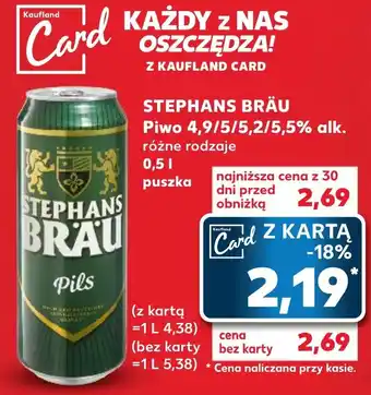 Kaufland STEPHANS BRÄU Piwo 0,5 l oferta
