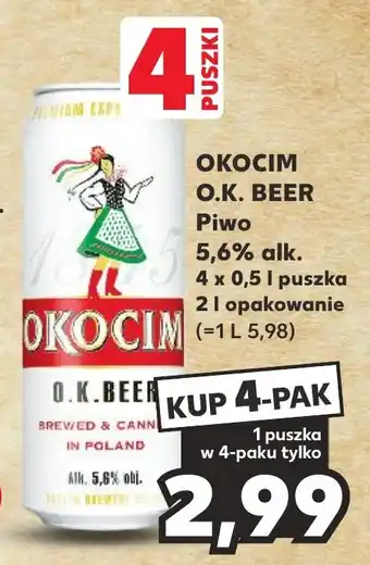 Kaufland OKOCIM O.K.BEER Piwo 0,5 l oferta