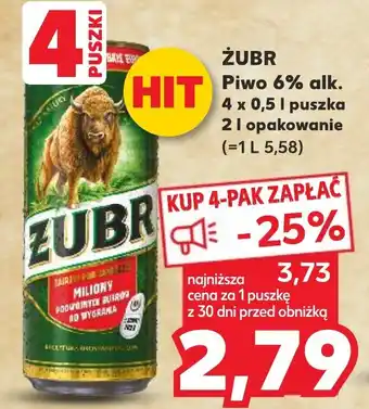 Kaufland ŻUBR Piwo 0,5 l oferta