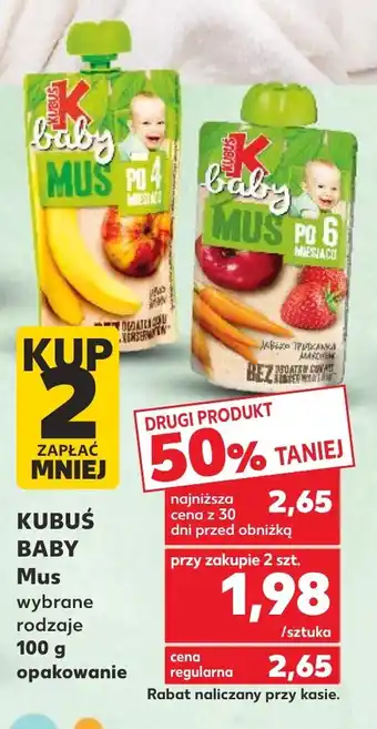 Kaufland KUBUŚ BABY Mus 100 g oferta