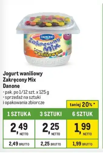 Jogurt waniliowy Zakręcony Mix Danone 125g