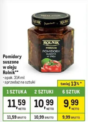 Makro Pomidory suszone w oleju Rolnik 314ml oferta