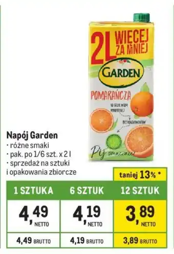 Makro Napój Garden 2l oferta