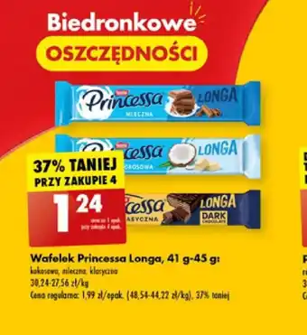 Biedronka Wafelek Princessa Longa, 41 g-45 g oferta