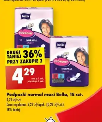 Biedronka Podpaski normal maxi Bella, 18 szt. oferta