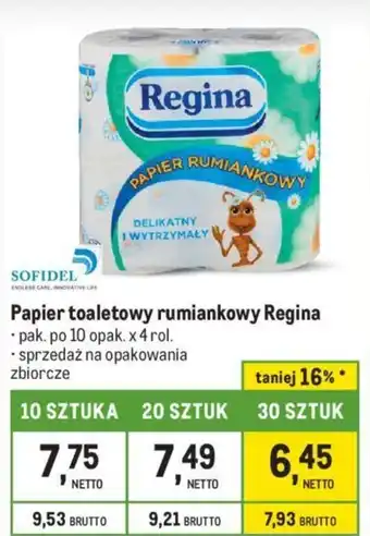 Makro Papier toaletowy rumiankowy Regina 10x4rol oferta