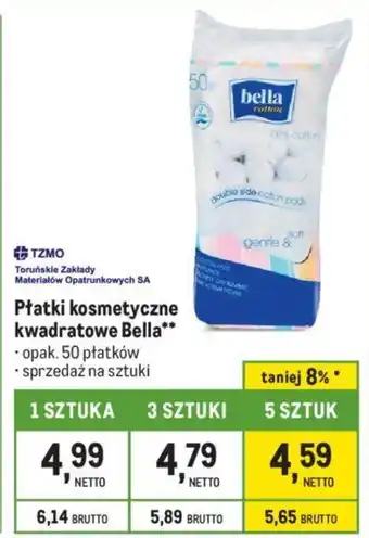 Makro Płatki kosmetyczne kwadratowe Bella oferta