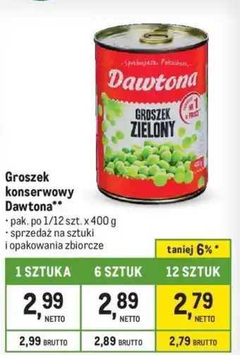 Makro Groszek konserwowy Dawtona 400g oferta