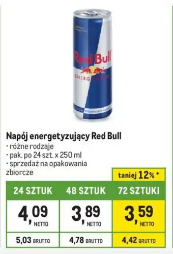 Makro Napój energetyzujący Red Bull 250ml oferta