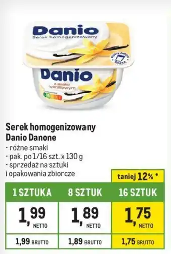 Makro Serek homogenizowany Danio Danone 130g oferta