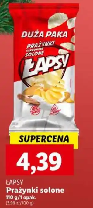 Lidl ŁAPSY Prażynki solone 110g oferta