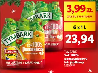Lidl Sok 100% pomarańczowy lub jabłkowy 6 x 1 l oferta